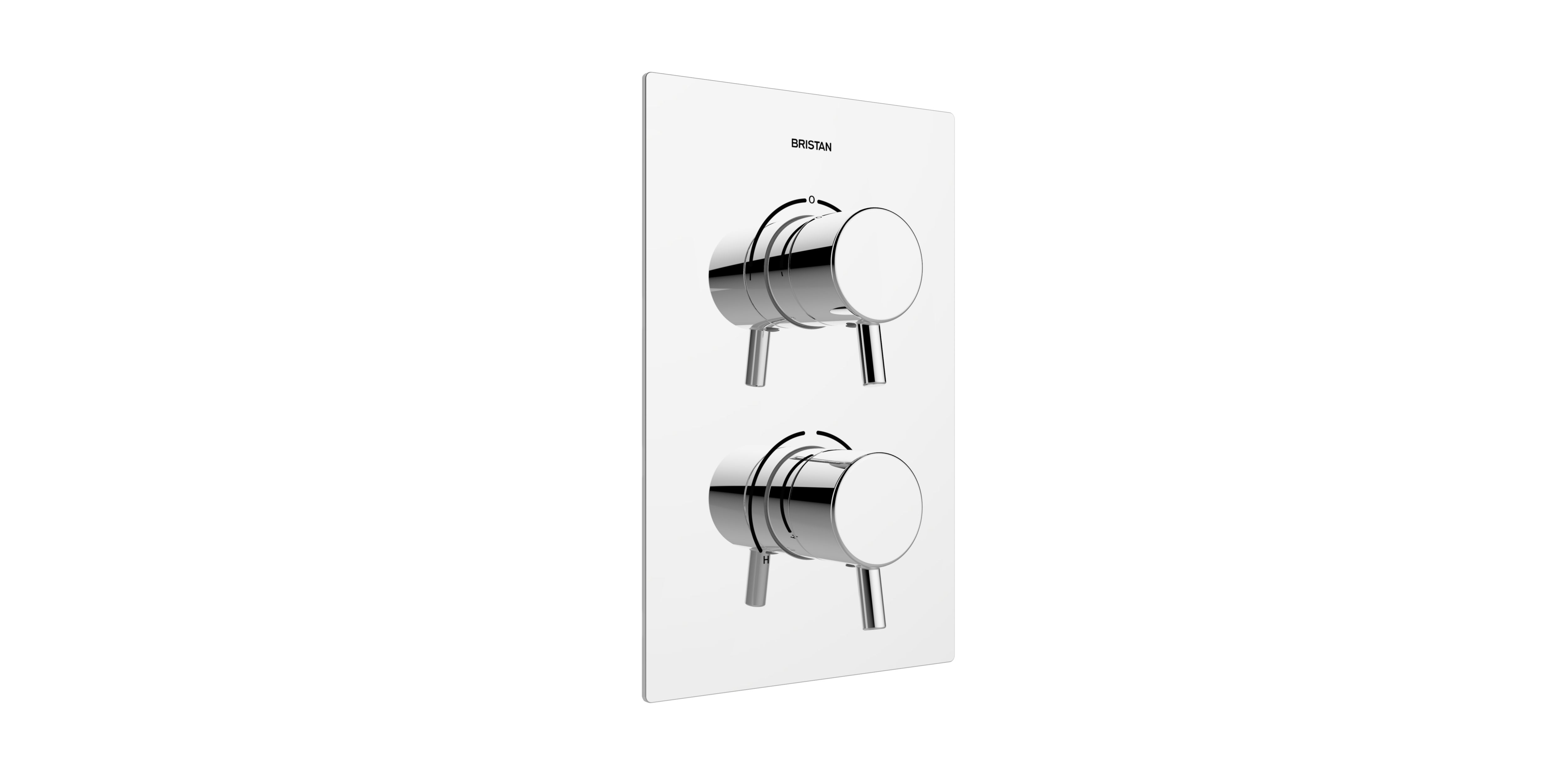 Image of Bristan Prism Recessed Thermostatic Dual Control Shower Valve with Integral Two Outlet Diverter - Chrome