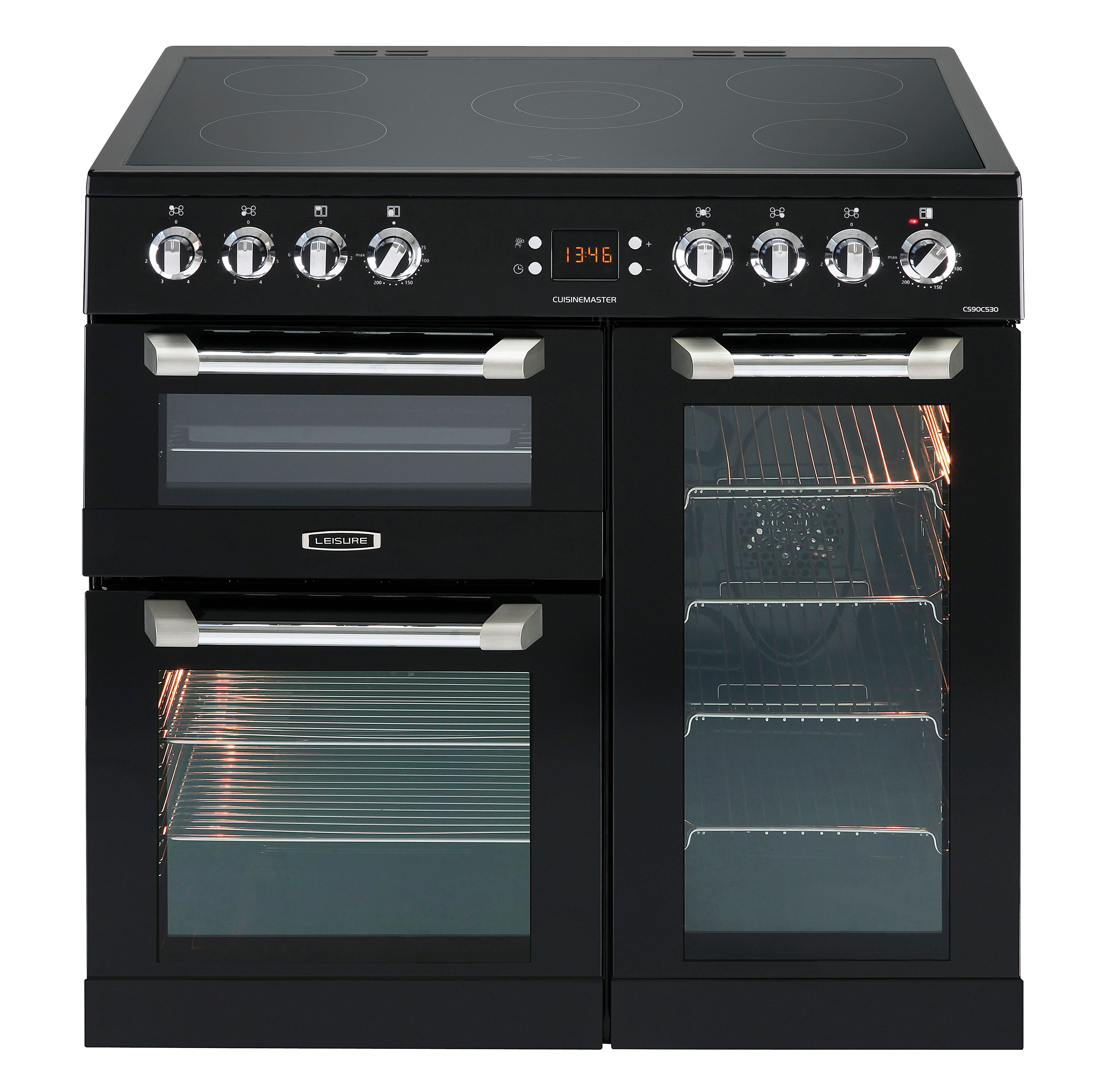 Leisure Cuisinemaster 90cm Electric Range Cooker Black Wickes.co.uk