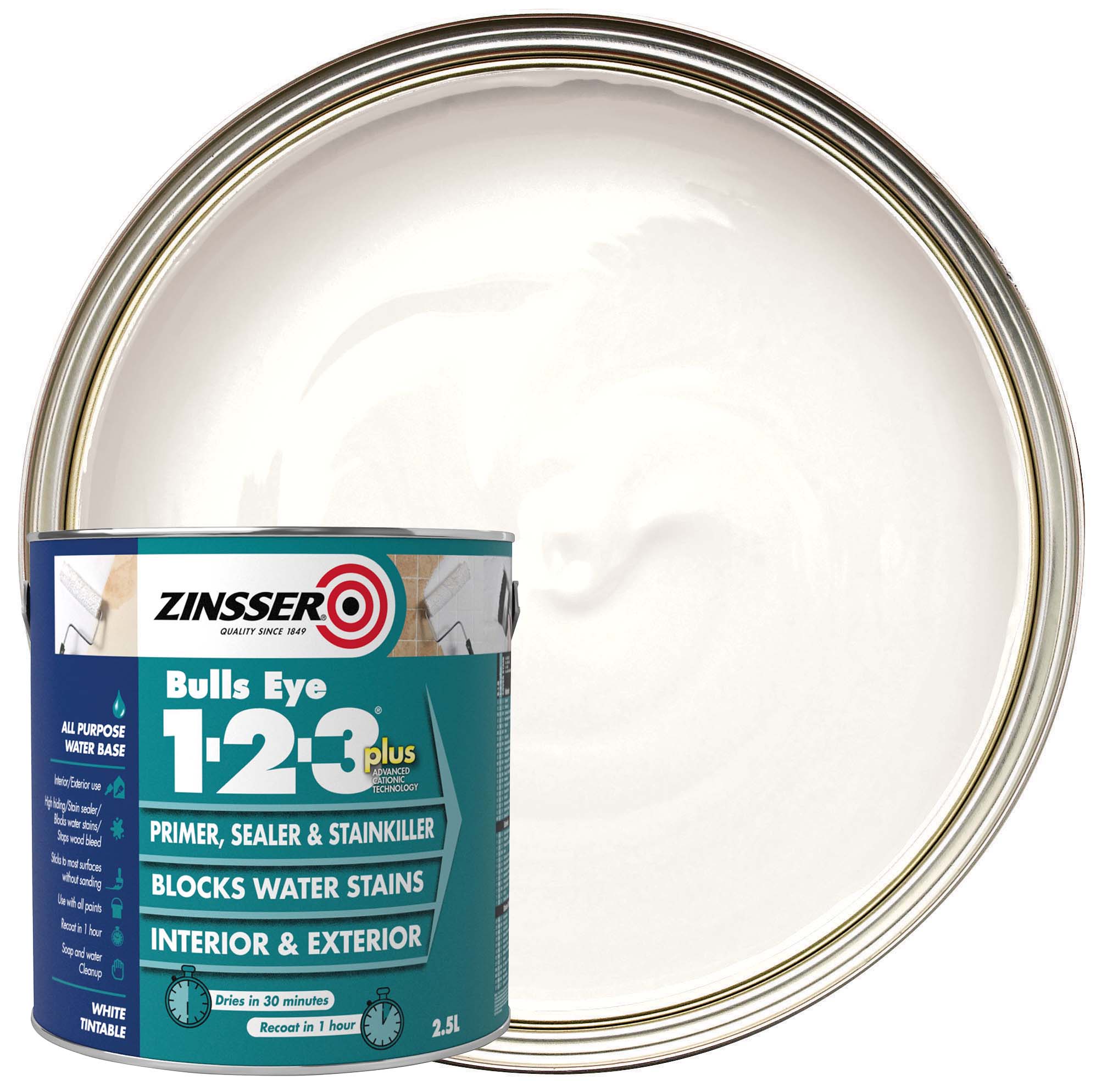 Zinsser Bulls Eye 123 Primer Plus - 2.5L