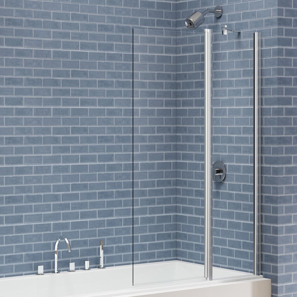 Image of Nexa By Merlyn 6mm 2 Panel Square Pivot Bath Screen - 1500 x 900mm