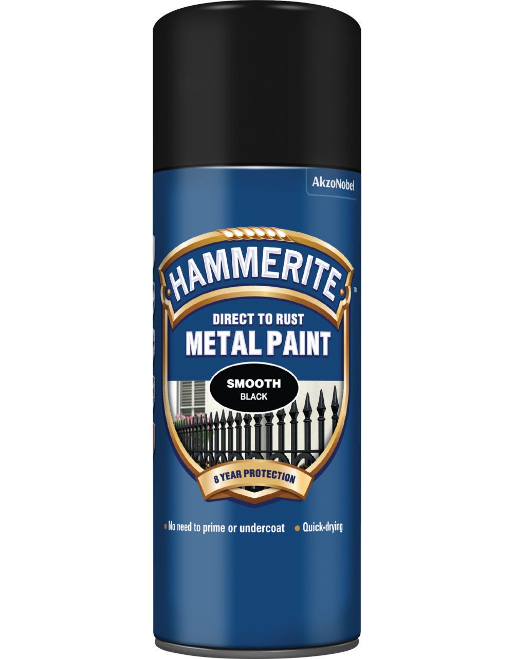 Hammerite Metal Aerosol Smooth Paint - Black -