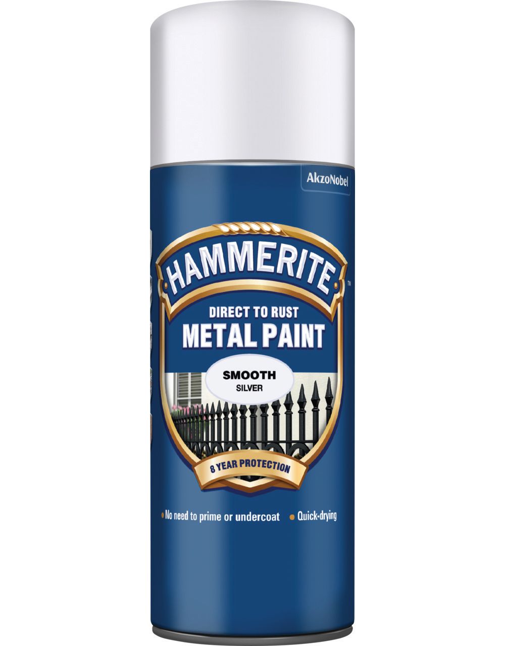 Hammerite Metal Aerosol Smooth Paint - Silver -