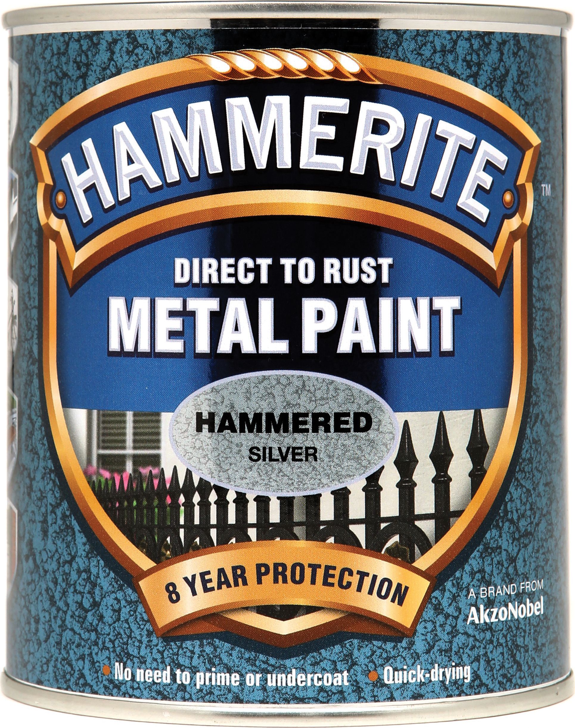 Image of Hammerite Metal Hammered Paint - Silver - 750ml