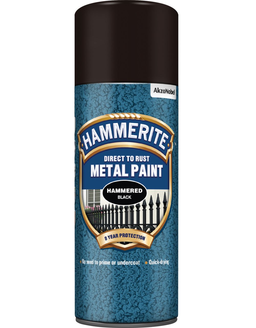 Hammerite Metal Aerosol Hammered Paint - Black - 400ml