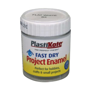 Plastikote Fast Dry Brush On Enamel - Flat White 59ml