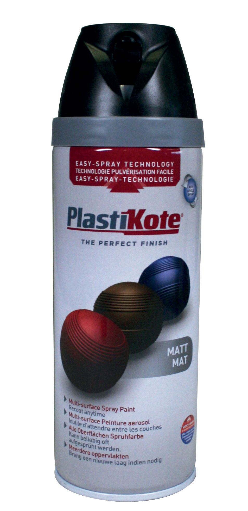 Plastikote Multi-Surface Matt Spray Paint - Black - 400ml