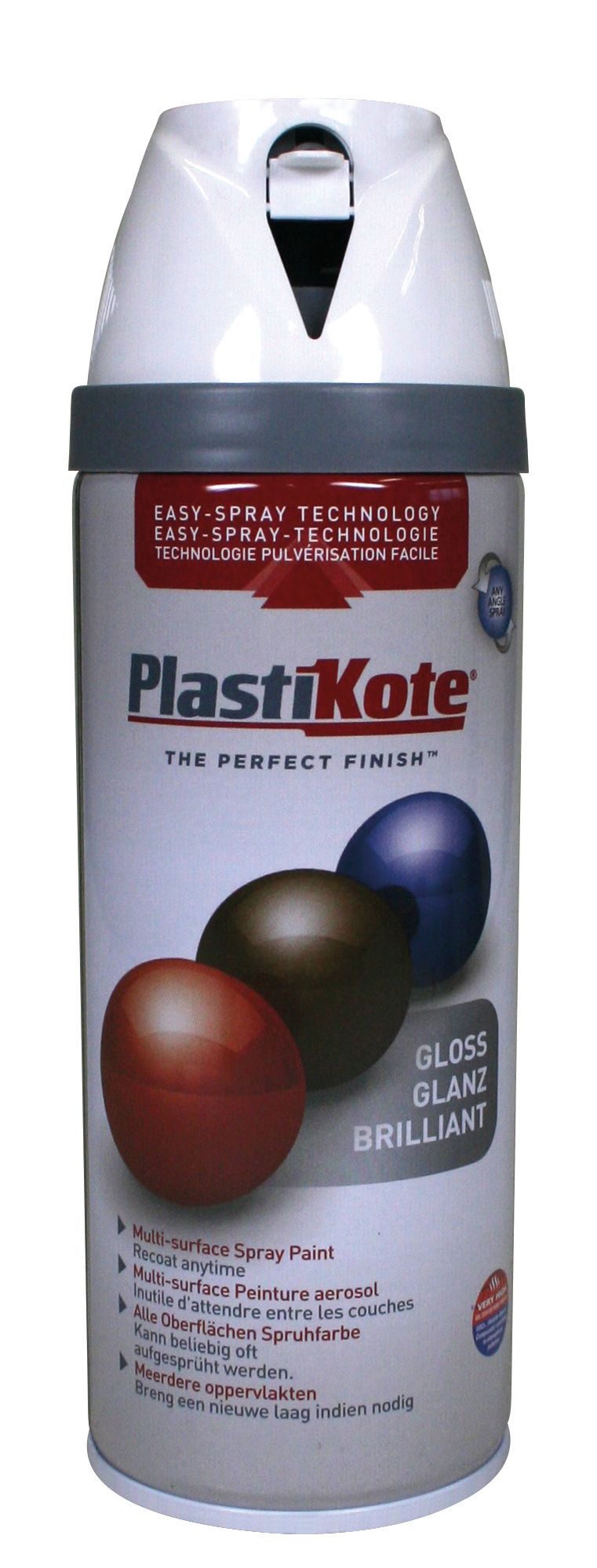 Plastikote Multi-Surface Gloss Spray Paint - White - 400ml