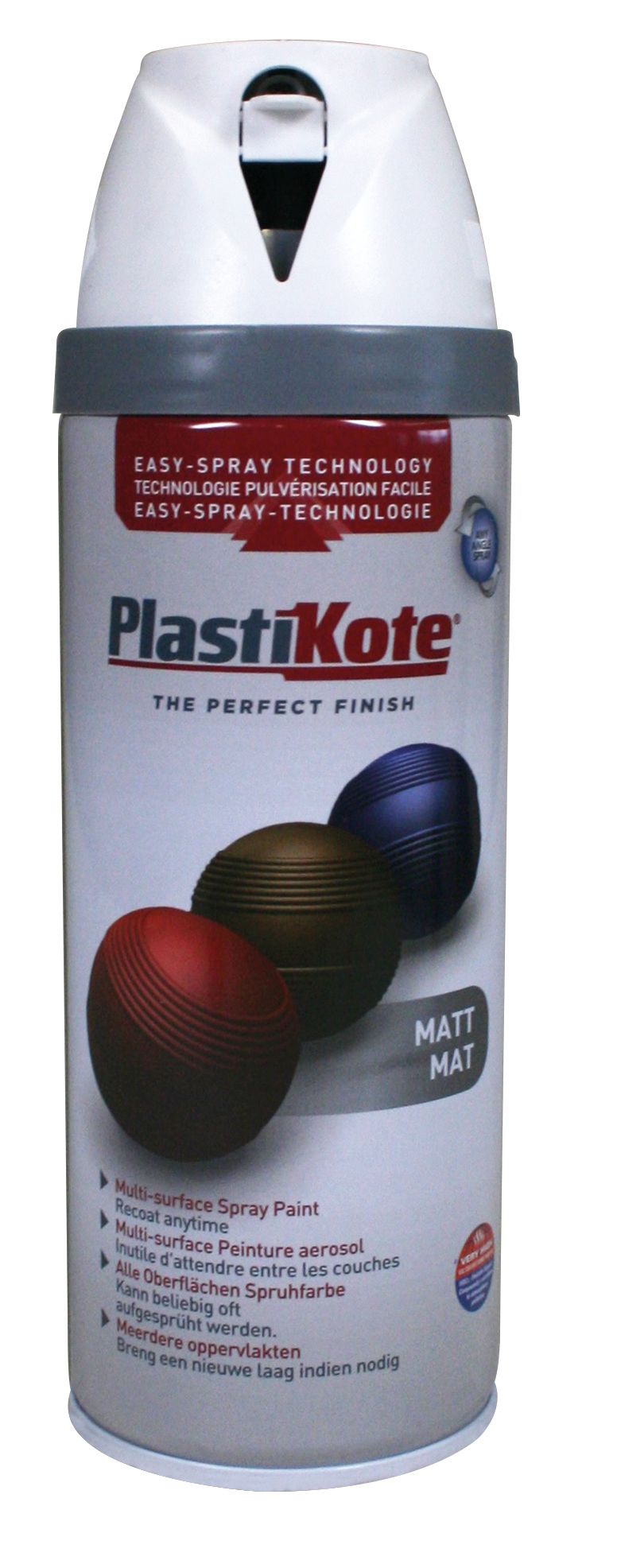 Plastikote Multi-Surface Matt Spray Paint - White - 400ml