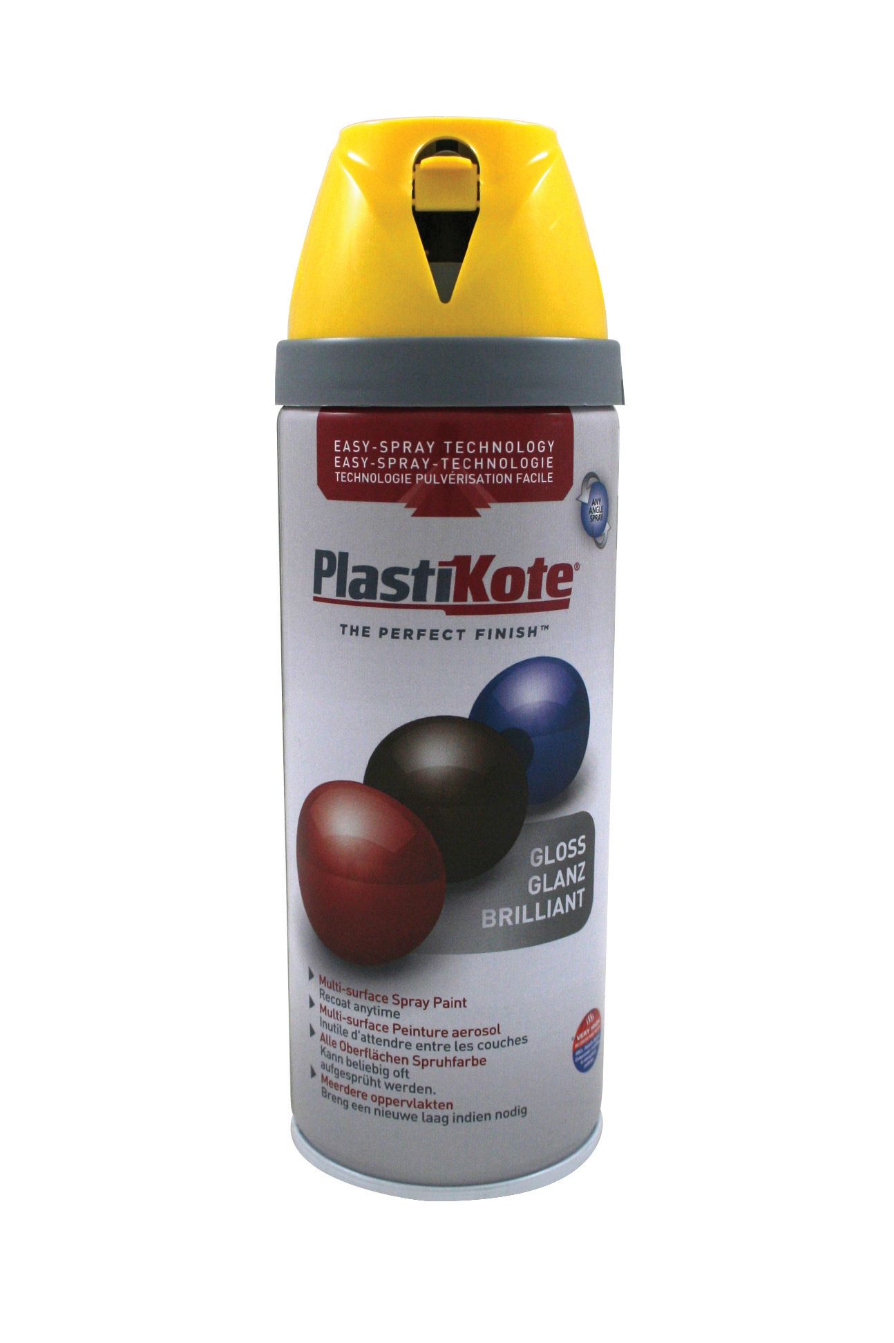 Plastikote Multi-Surface Gloss Spray Paint - Yellow - 400ml