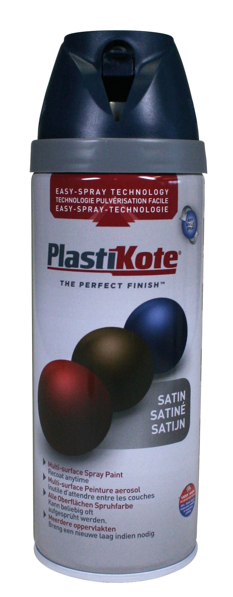 Plastikote Multi-Surface Satin Spray Paint - Night Navy - 400ml