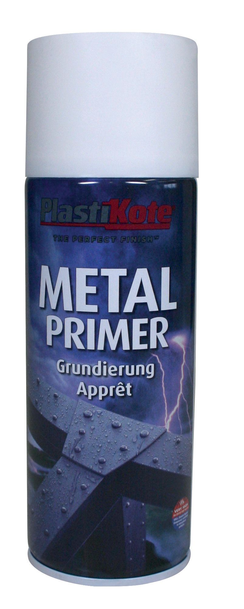 Plastikote Metal Primer Spray Paint - White - 400ml