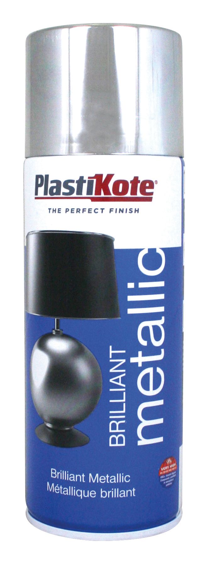 Plastikote Brilliant Metallic Spray Paint - Silver 400ml