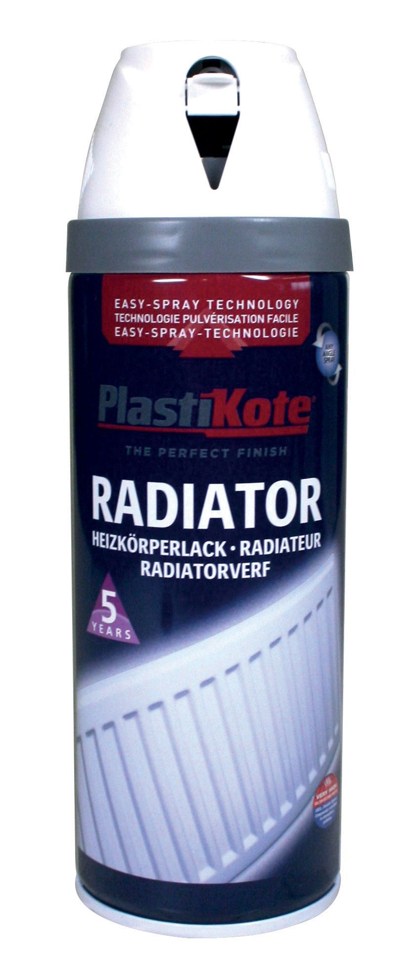 Plastikote Twist & Spray Gloss Radiator Spray Paint - White - 400ml