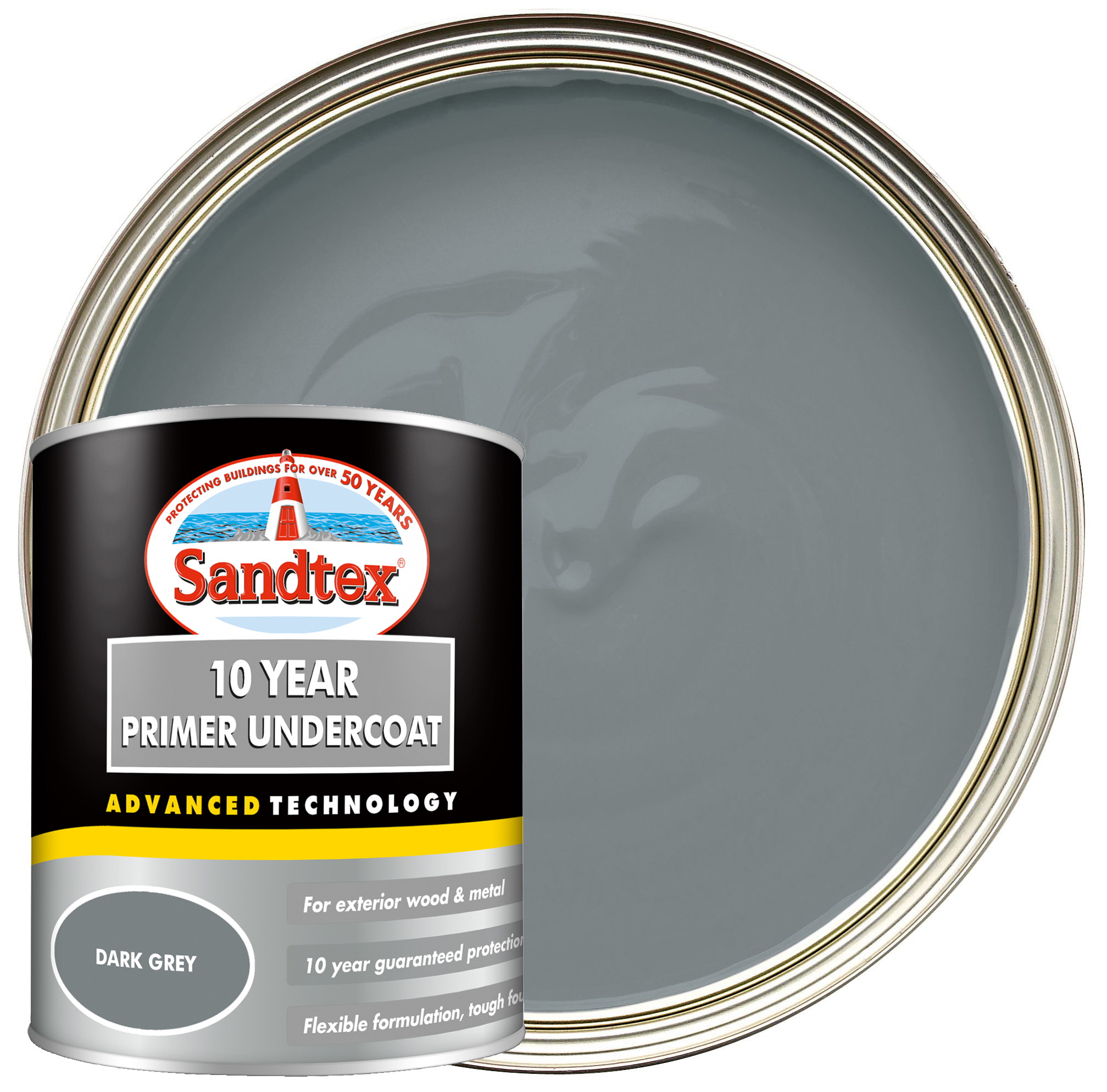 Sandtex High P Exterior Primer/Undercoat - Grey - 750ml