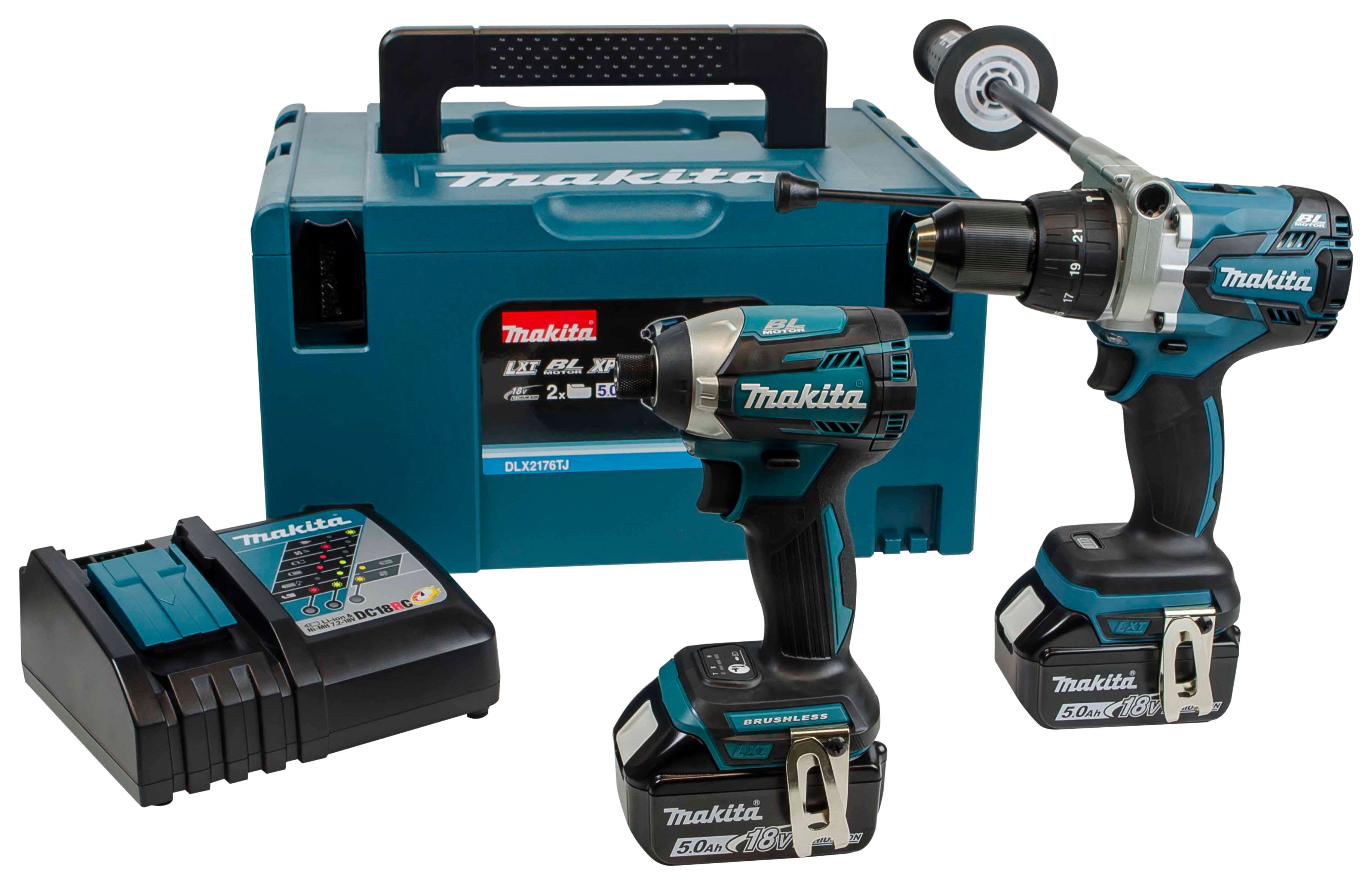 Makita DLX2176TJ 18V LXT 2 X 5.0Ah Brushless Cordless Combi Drill