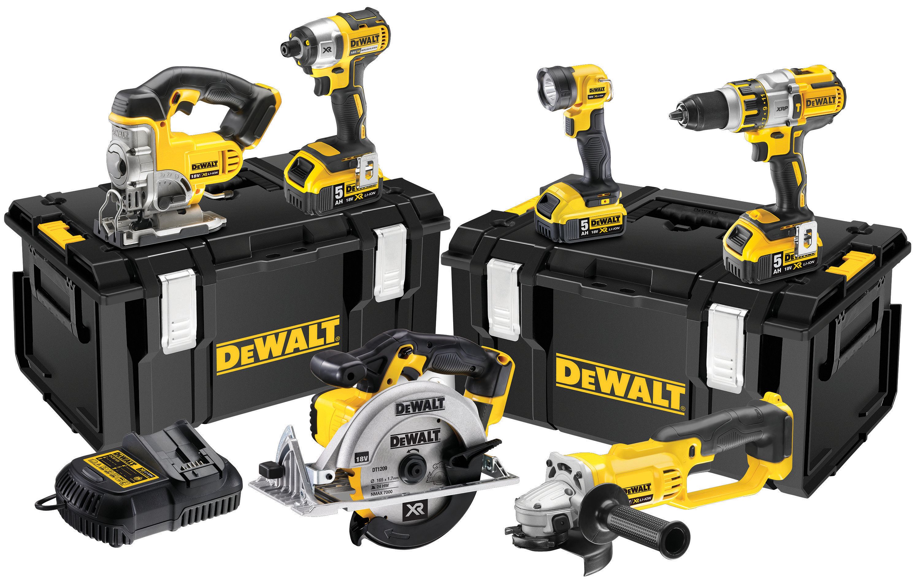 Image of DEWALT DCK694P3-GB 18V Cordless Brushless 6 Piece Set with 3 x 5.0Ah Batteries