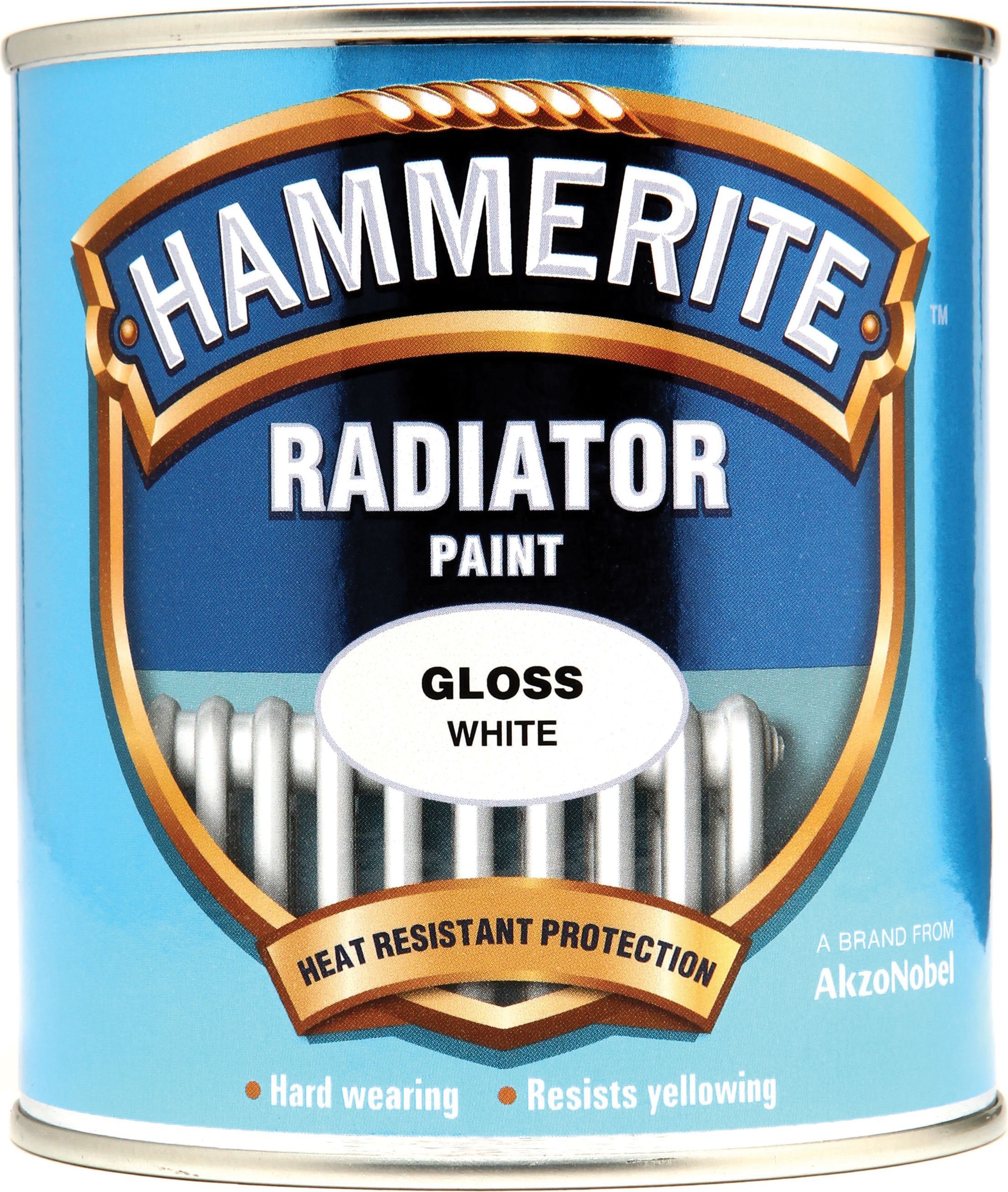 Image of Hammerite Radiator Enamel Gloss Paint - White - 500ml