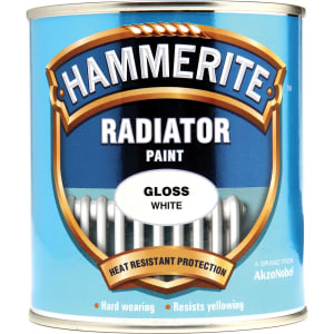 Hammerite Radiator Enamel Gloss Paint - White - 500ml