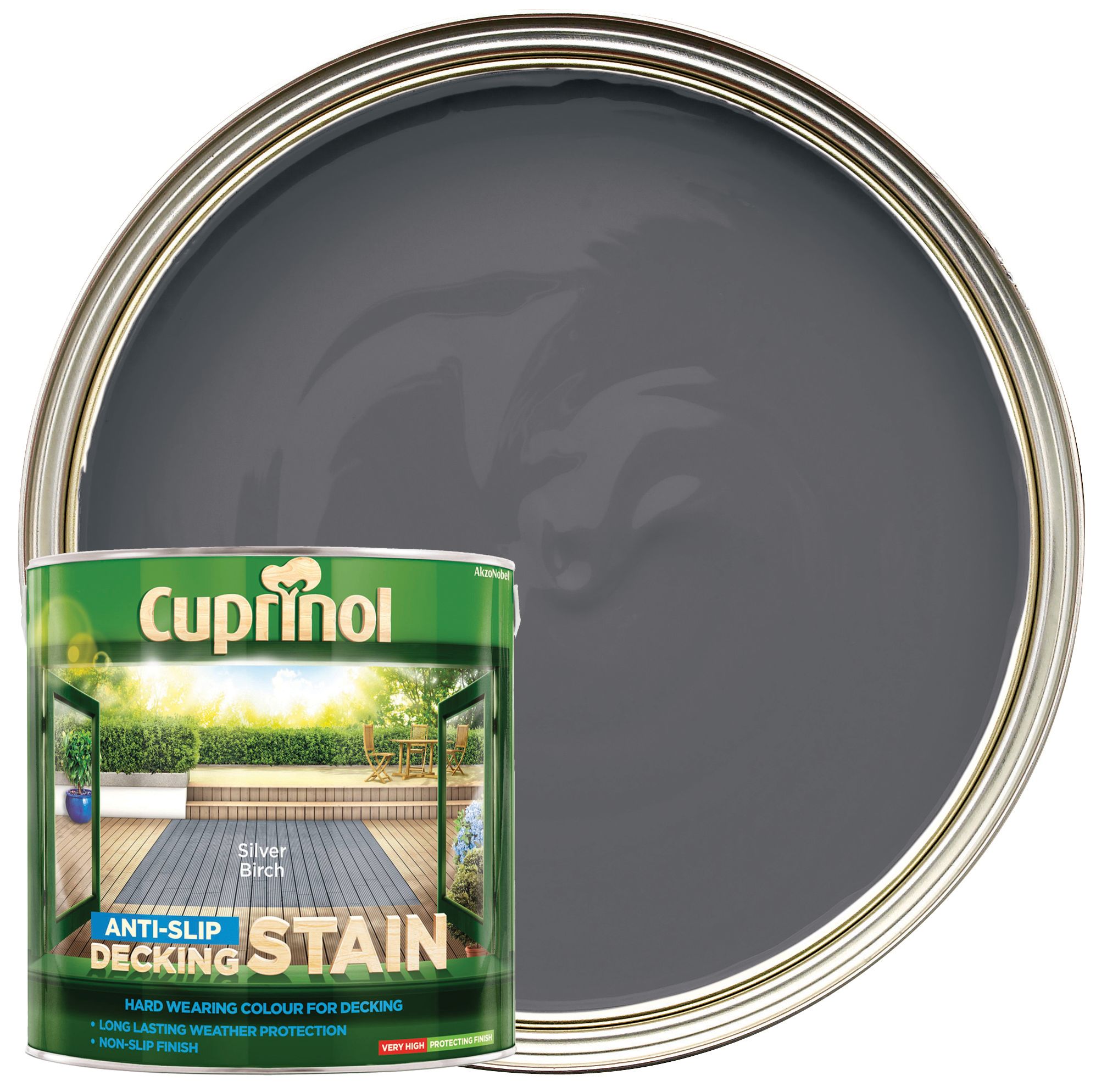 Image of Cuprinol Anti-Slip Decking Stain Silver Birch 2.5L