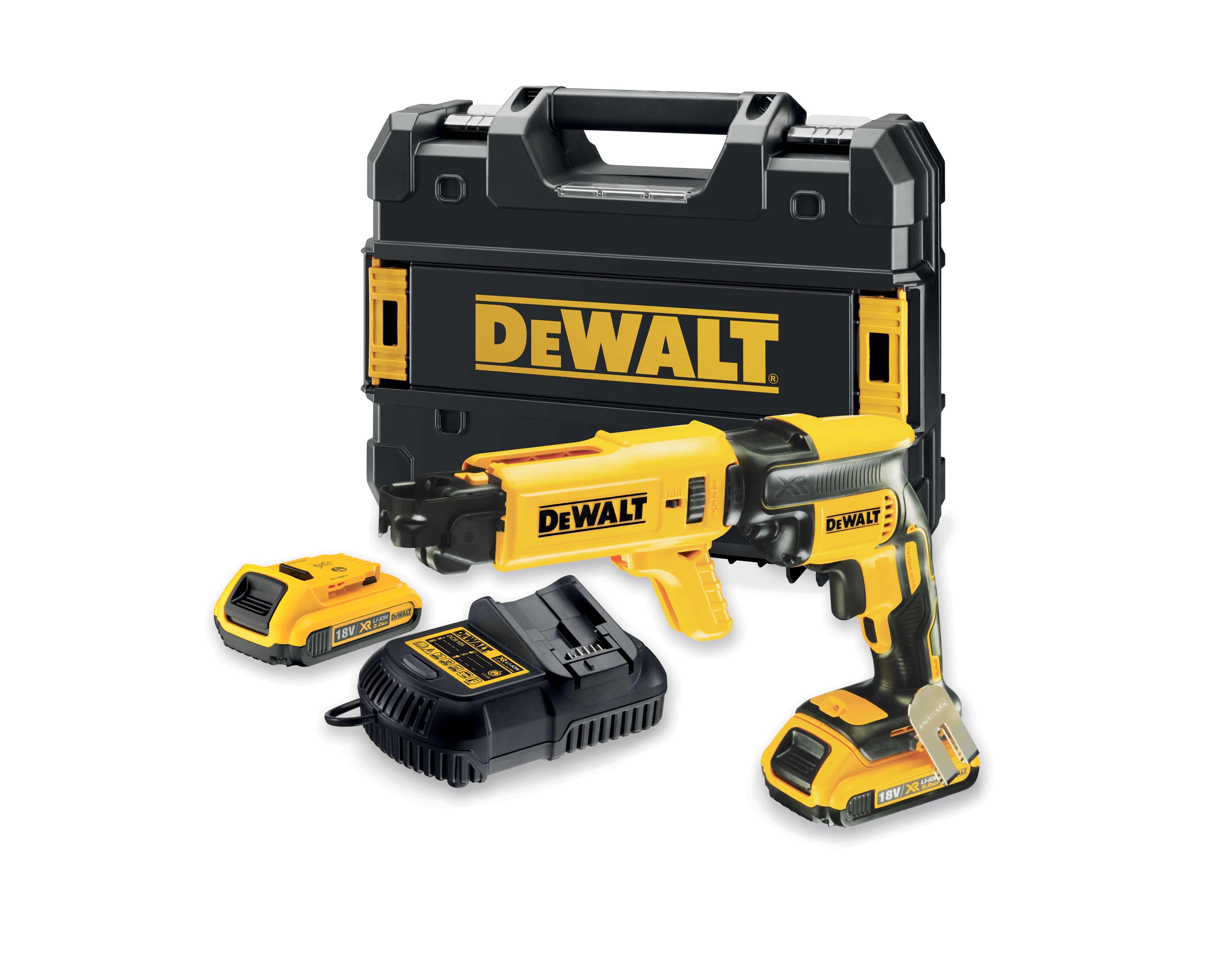 Image of DEWALT DCF620D2 18V Xr Li-Ion Brushless Cordless Collated Drywall Screwdriver 2 x 2.0Ah, Charger and Kit Box