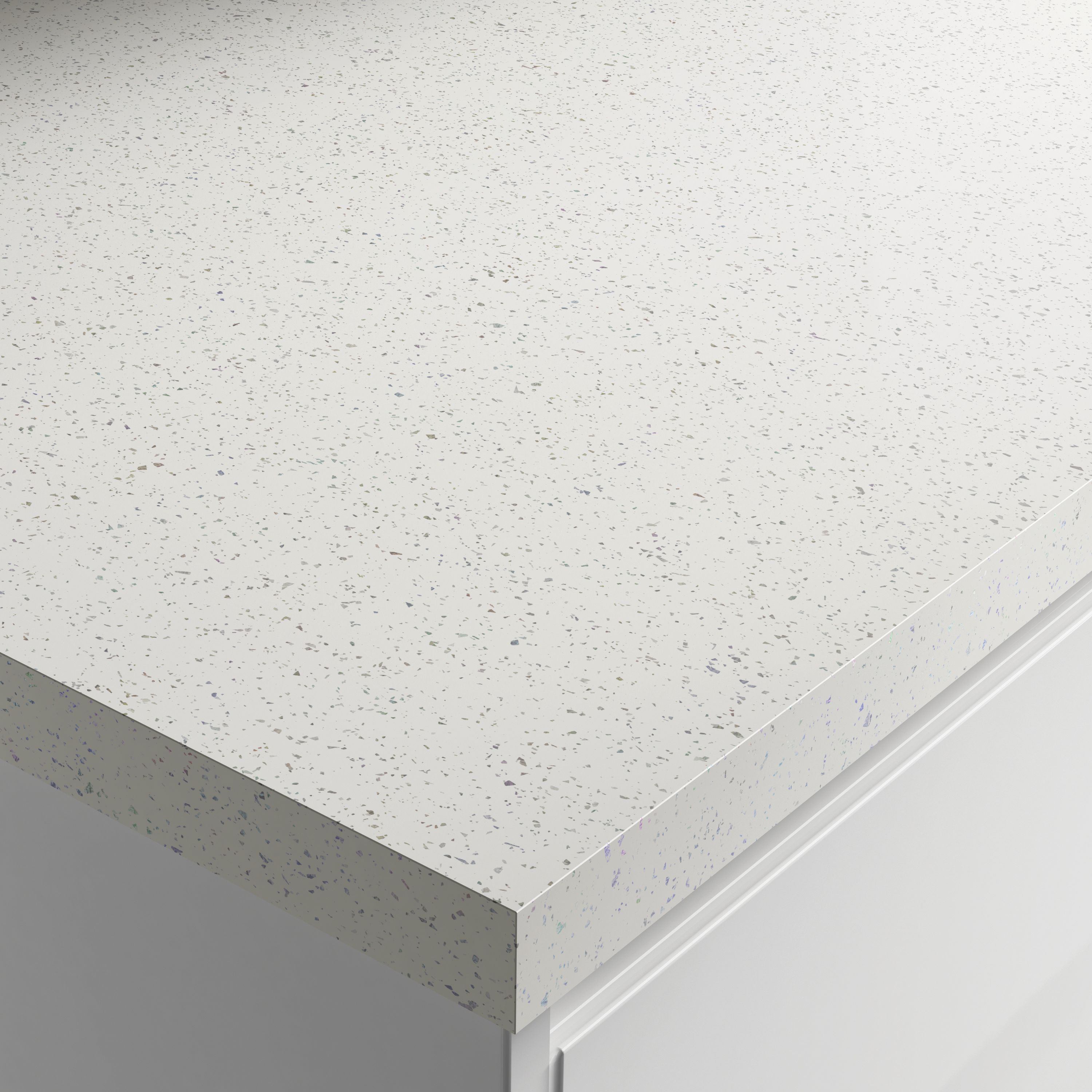 Wickes Gloss Laminate Worktop - Strasse Blanc 600mm x 38mm x 3m