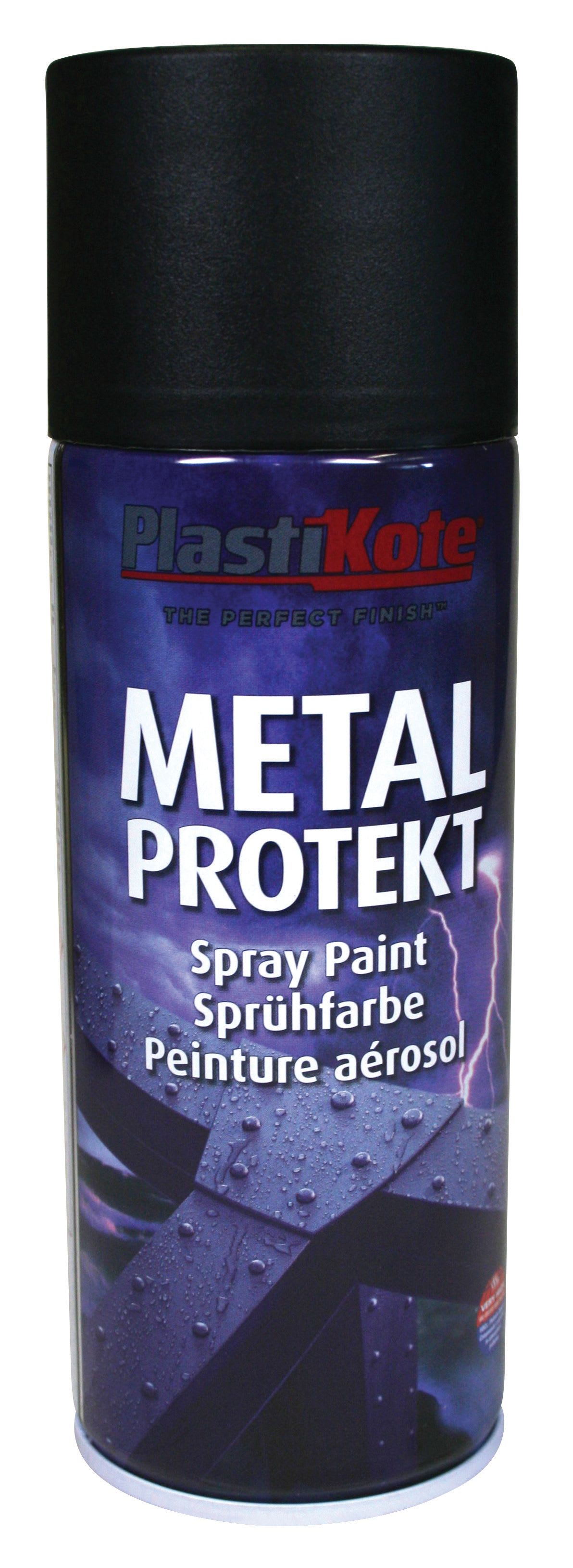 Plastikote Metal Paint & Primer Spray Paint 400ml Black Matt