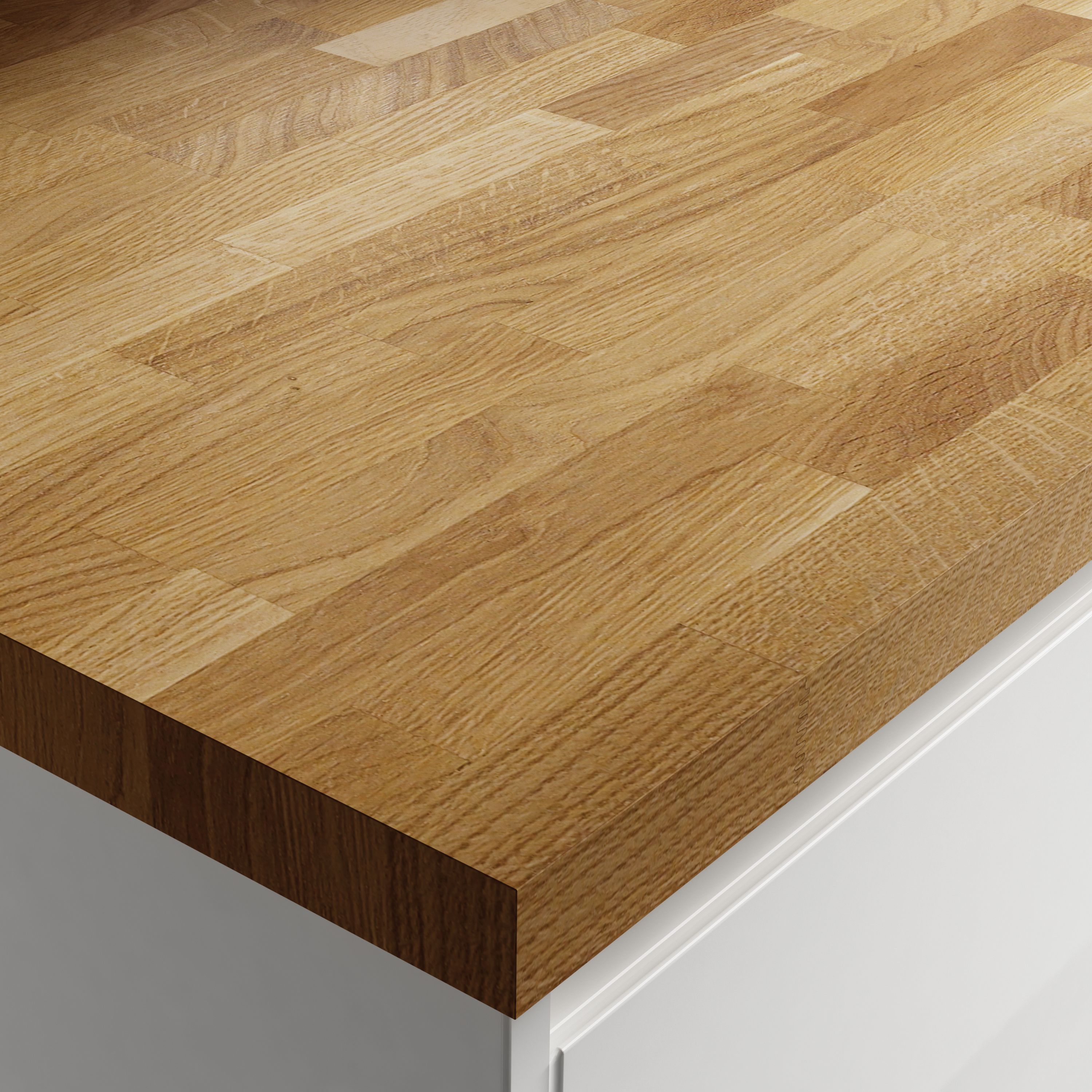 Wickes Natural Oak Solid Wood Worktop - 600 x 38 x 3000mm