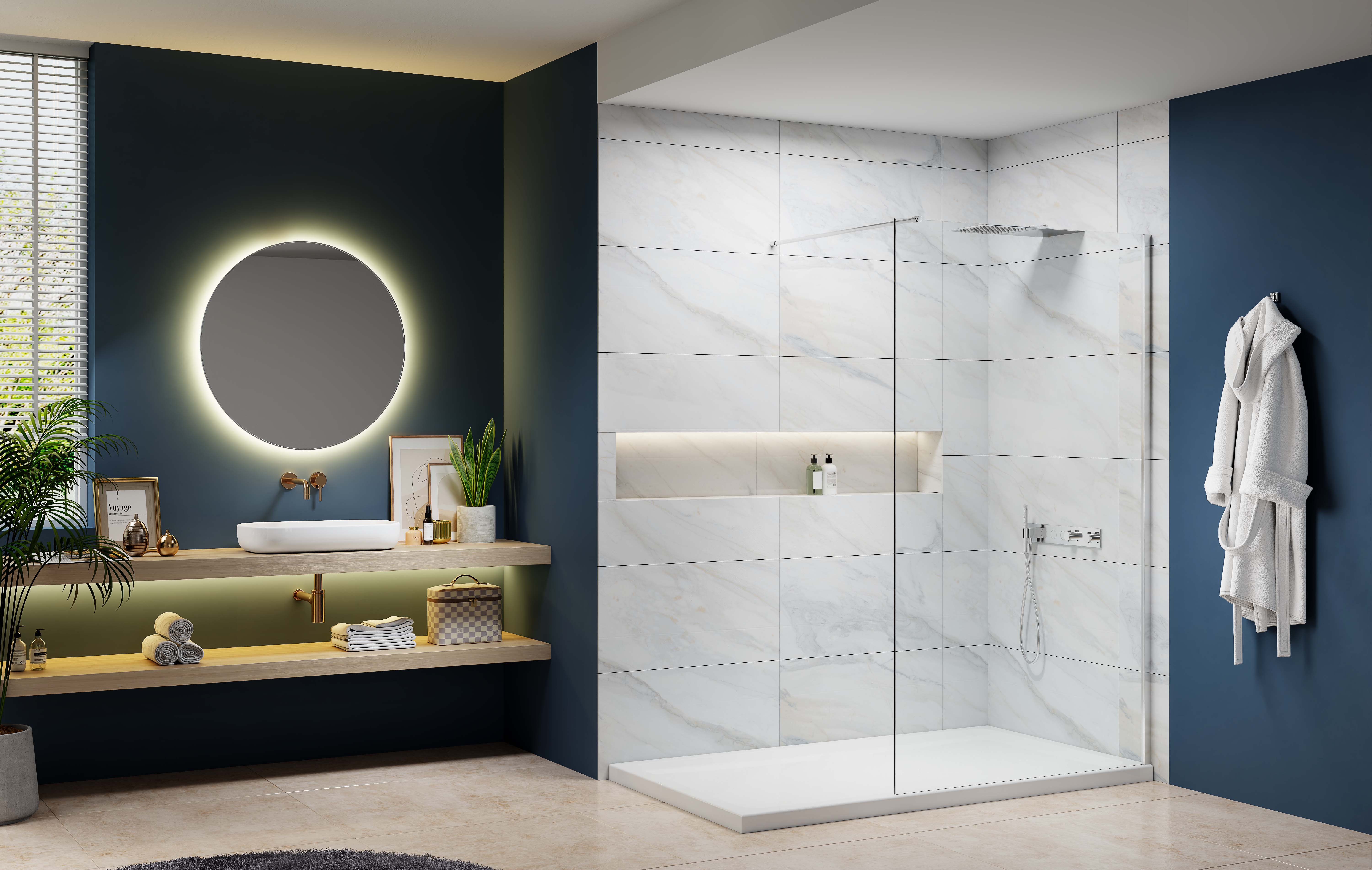 Image of Nexa By Merlyn 8mm Chrome Frameless Wet Room Shower Screen Only - 2015 x 900mm