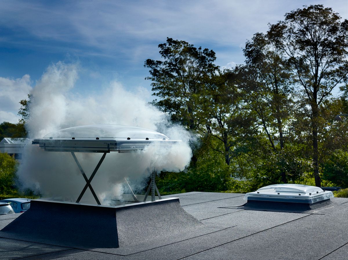 Image of VELUX CSP 100100 1073Q Flat Roof Smoke Vent Window - 1000 x 1000mm