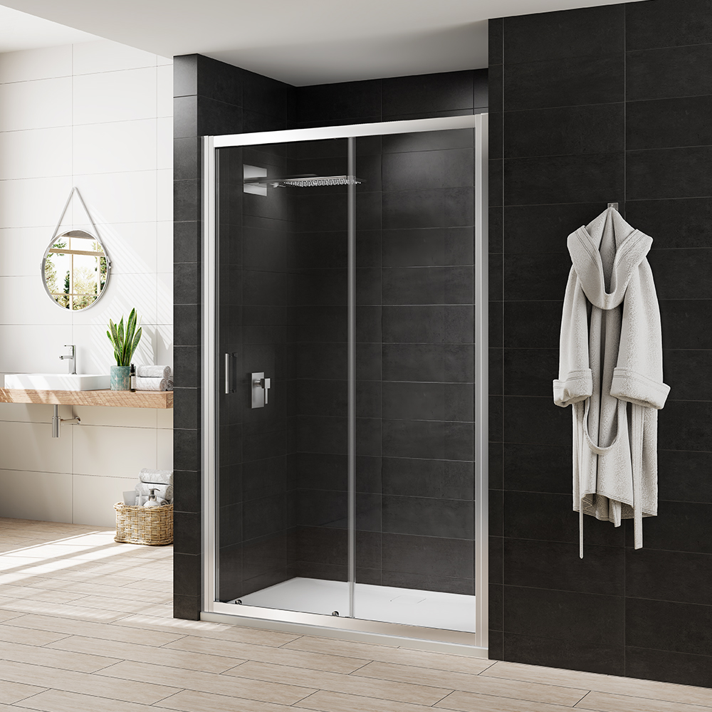 Image of Nexa By Merlyn 6mm Chrome Framed Sliding Shower Door Only - 1900 x 1400mm