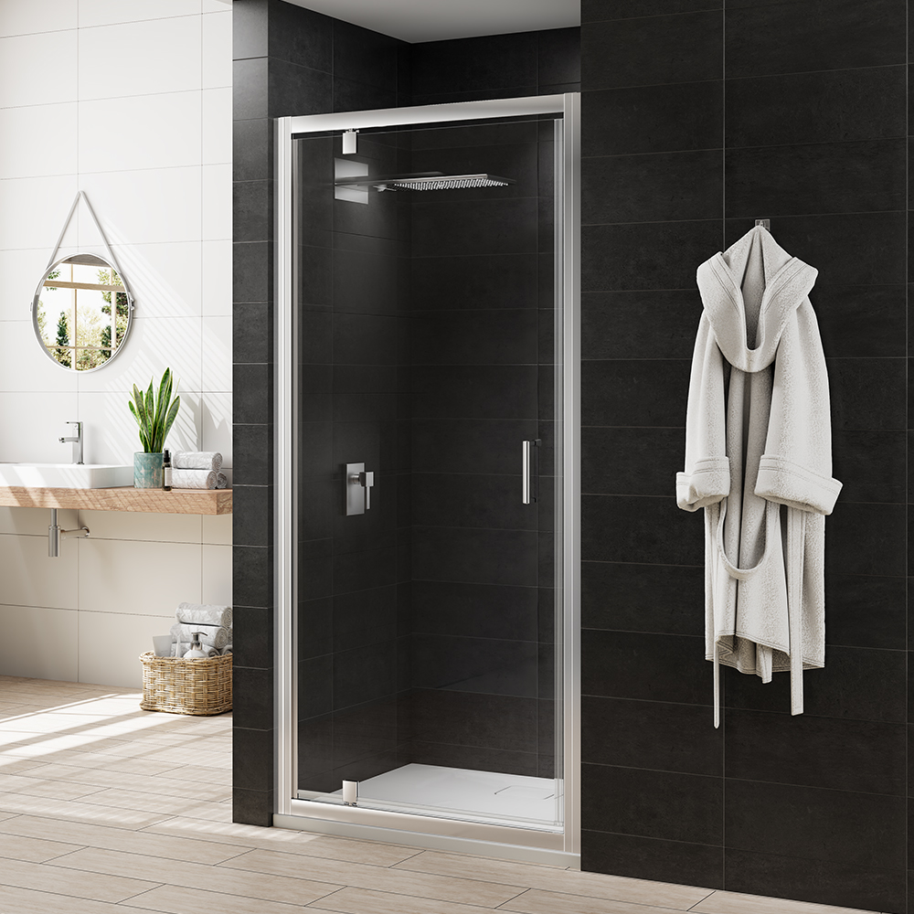Nexa By Merlyn 6mm Chrome Framed Pivot Shower Door Only  - 1900 x 1000mm