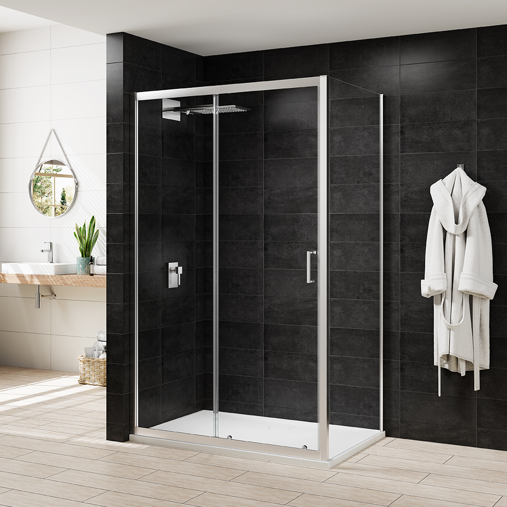 Nexa By Merlyn 6mm Chrome Framed Sliding Shower Door Only - 1900 x 1200mm