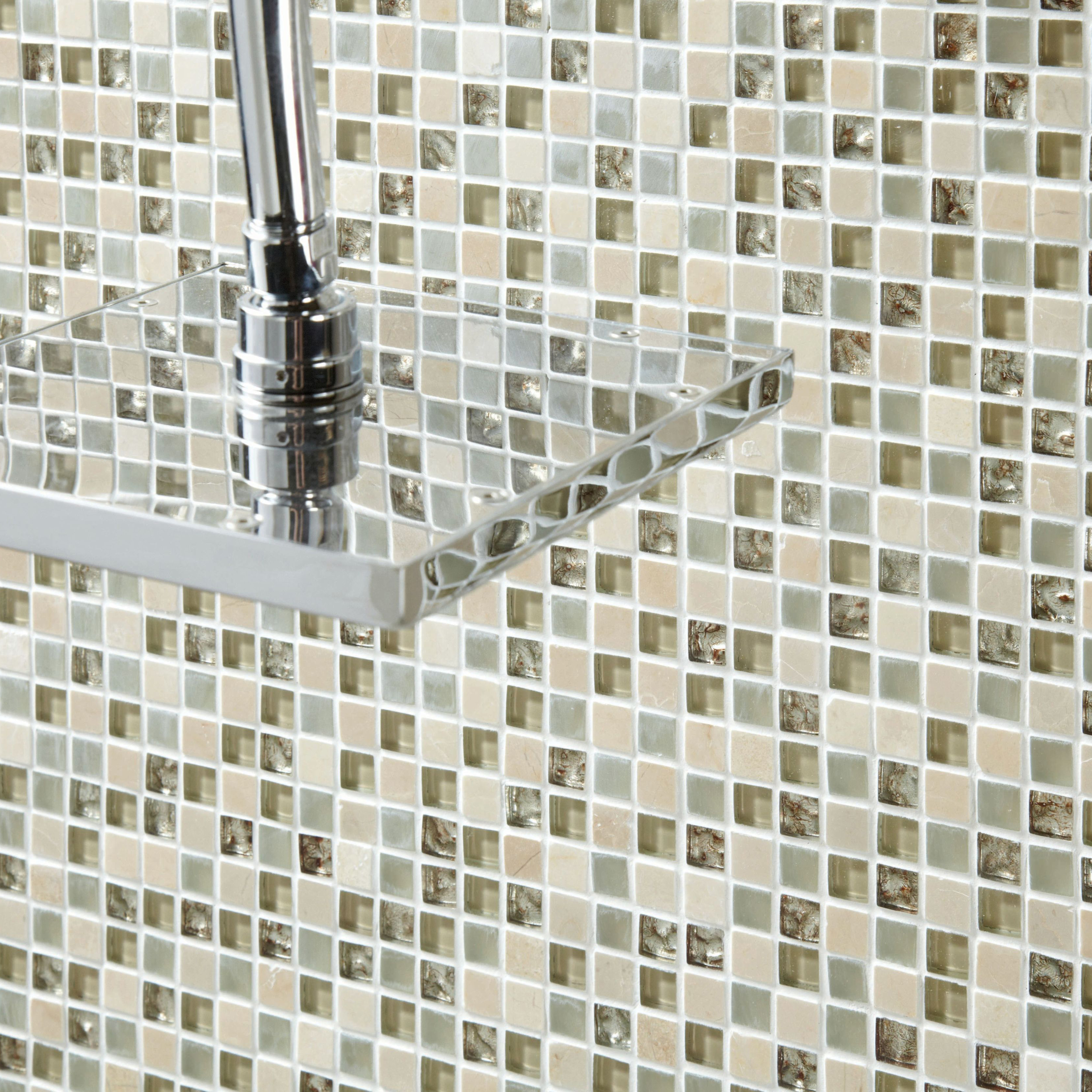 Image of Wickes Ivory Glass & Stone Mosaic Tile - 300 x 300mm