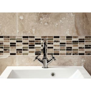 Wickes Emperador Marble & Glass Mosaic Tile - 305 x 305mm