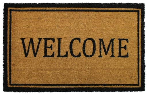 Natural Welcome Design Coir Doormat 50 x 80