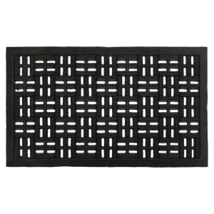 Black Rubber Trellis Doormat 45x75cm