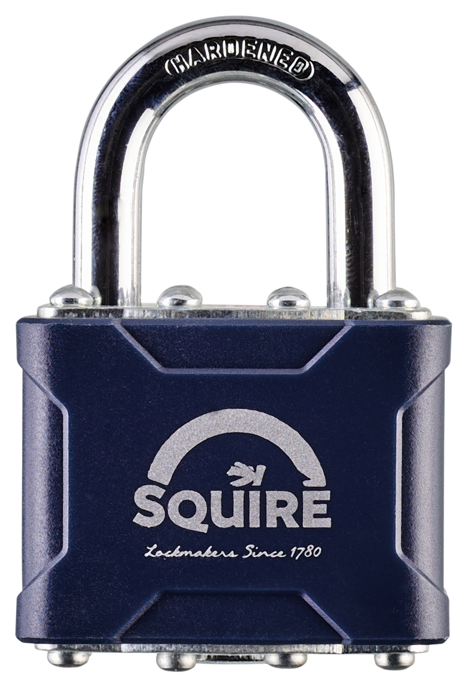 Squire Hardened Steel Shackle Laminated Padlock with Fixings - 38mm