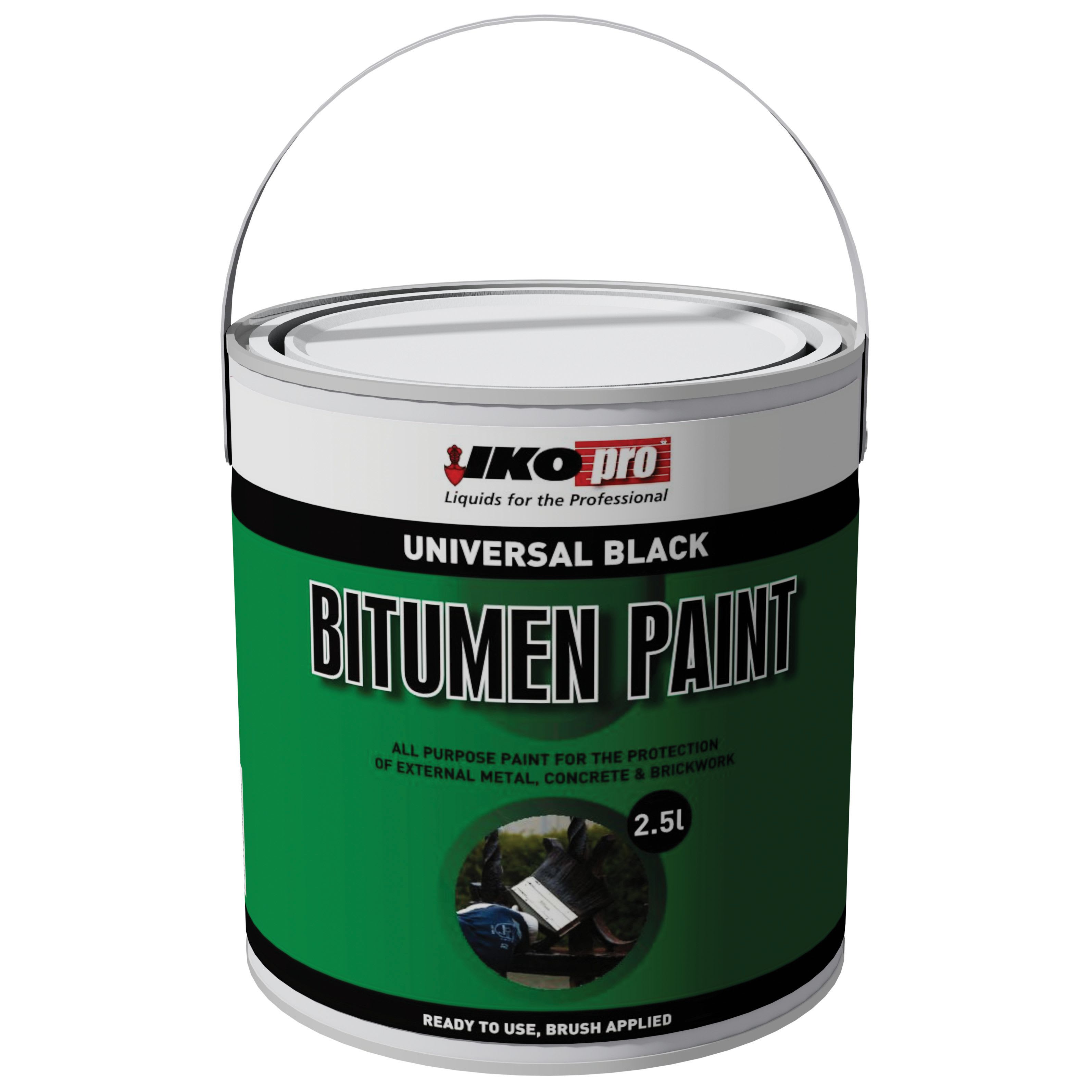 Ikopro Bitumen Paint Black 2.5L Wickes.co.uk