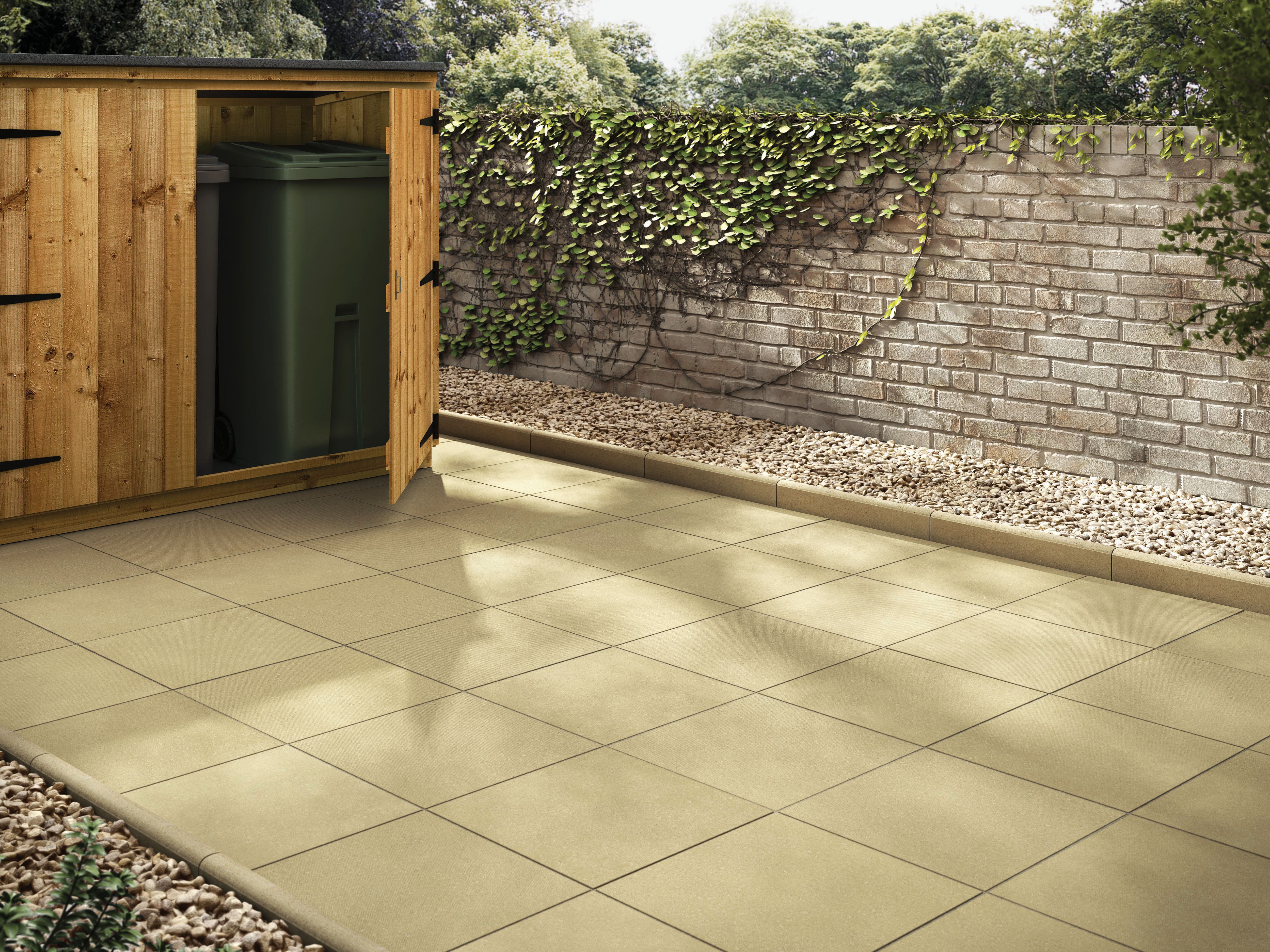 Image of Marshalls Richmond Smooth Buff Paving Slab 600 x 600 x 38 mm