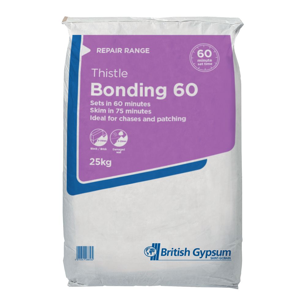 British Gypsum Thistle Bonding 60 Coat Plaster - 25kg