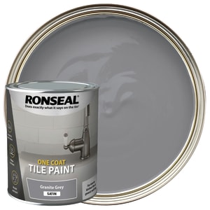 Ronseal One Coat Tile Paint - Satin Granite Grey 750ml