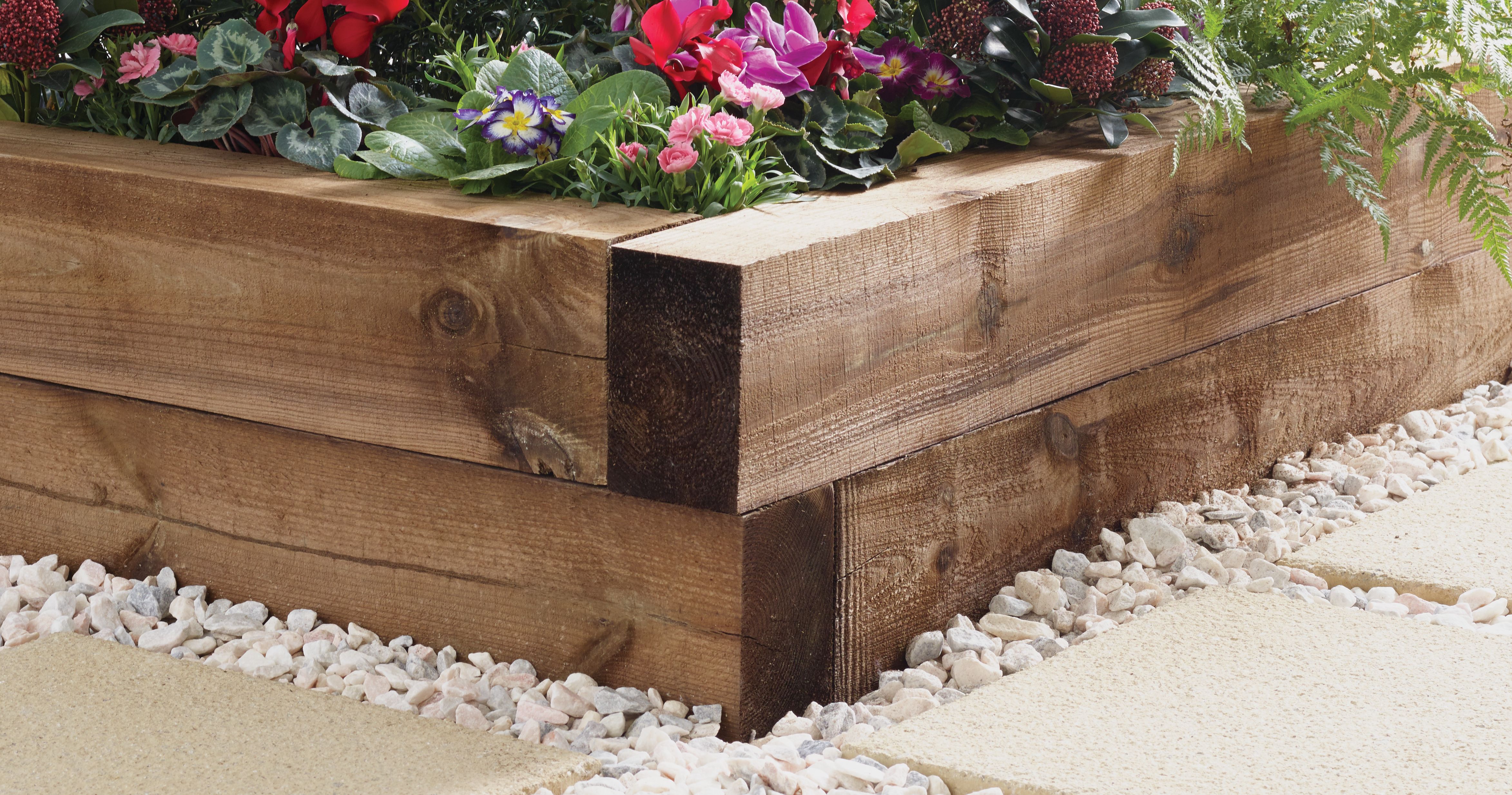 Brown Treated High Quality Sleepers - 100 x 150mm x 1.2m