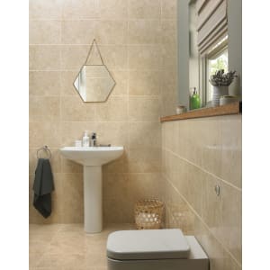 Wickes Amalfi Mocca Beige Ceramic Wall & Floor Tile - 360 x 275mm