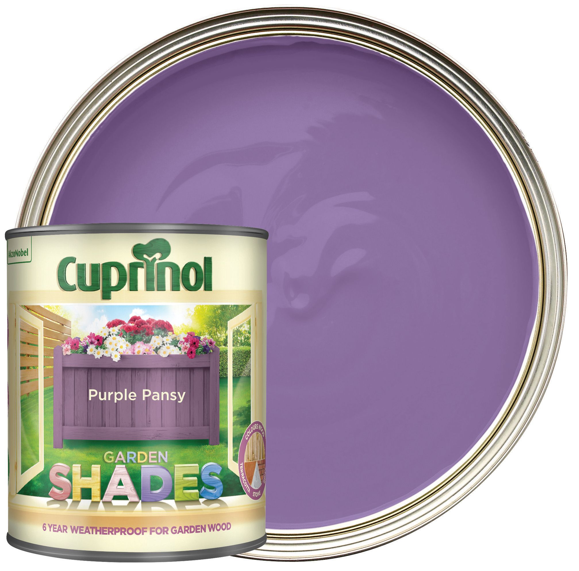 Image of Cuprinol Garden Shades Matt Wood Treatment - Purple Pansy 1L