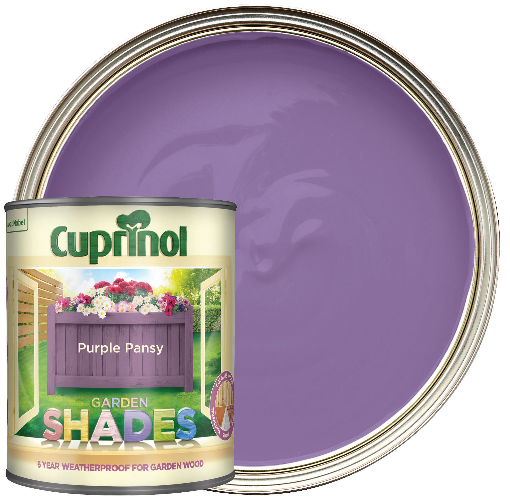 Cuprinol Garden Shades Matt Wood Treatment - Purple Pansy - 1L-6829 