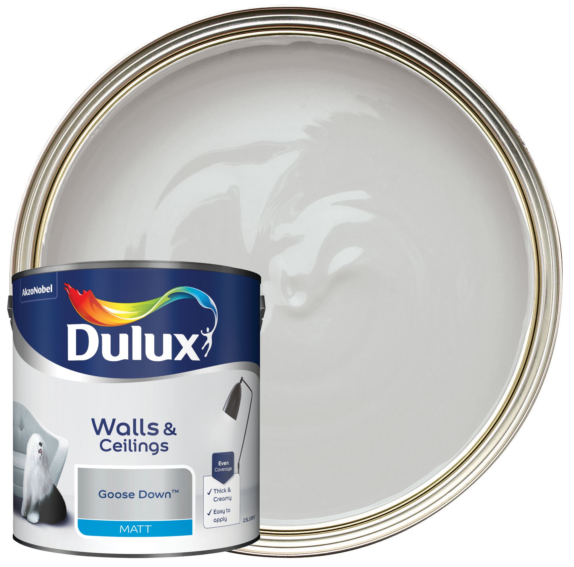 Dulux Matt Emulsion Paint - Goose Down - 2.5L