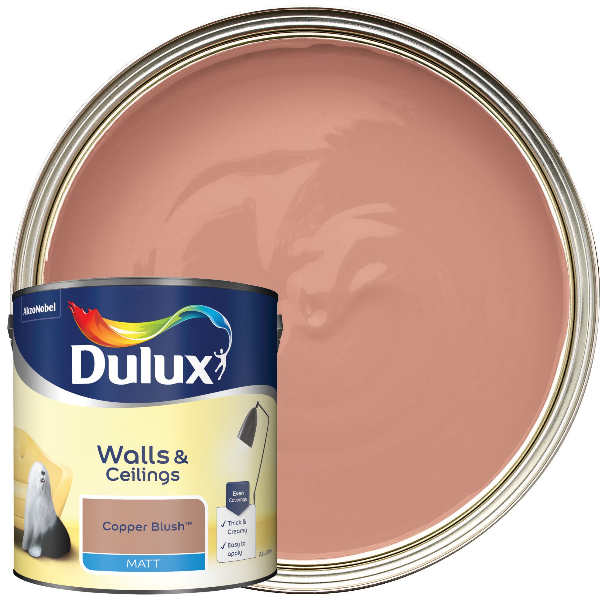 Image of Dulux Matt Emulsion Paint - Copper Blush - 2.5L