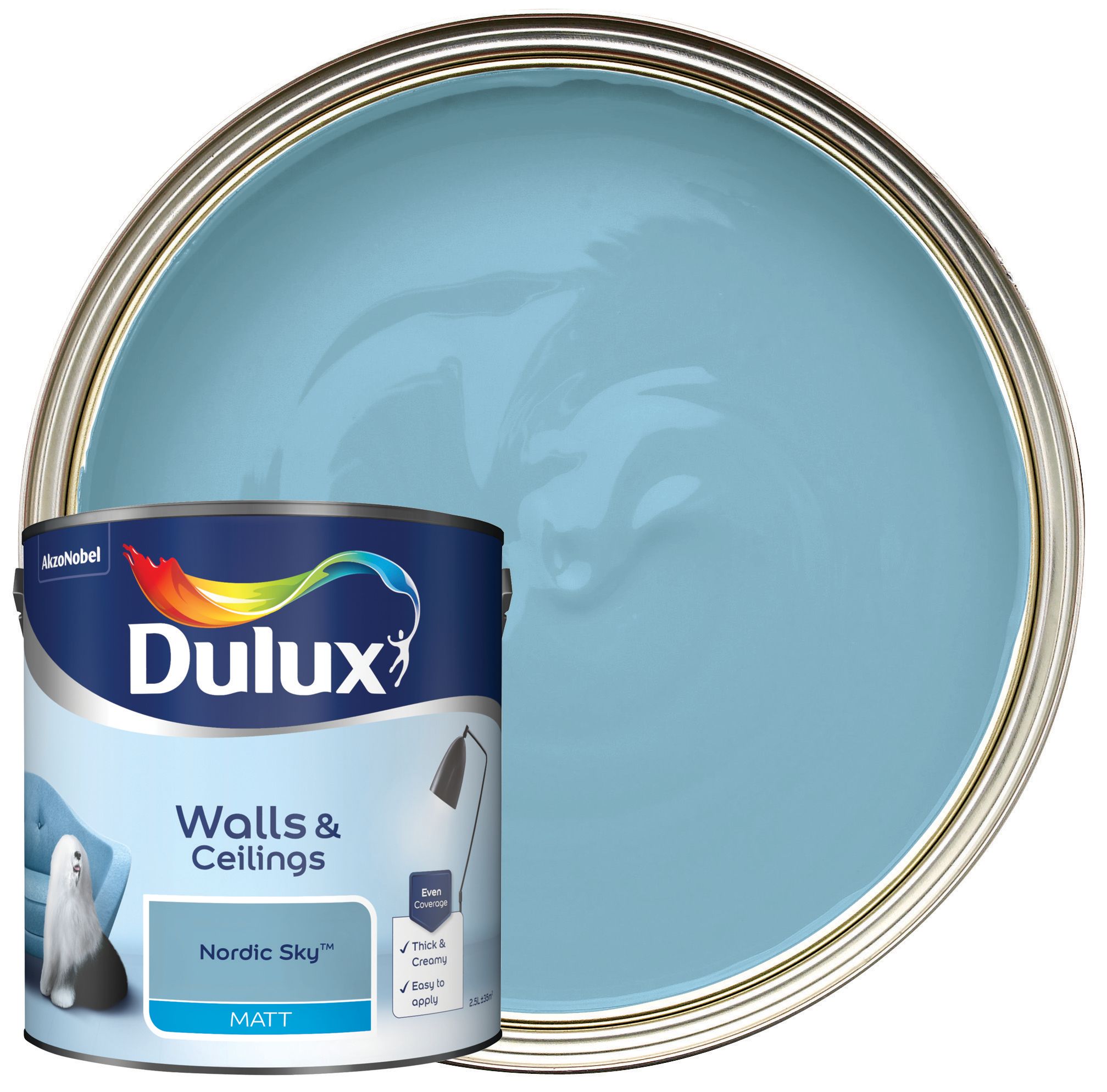 Image of Dulux Matt Emulsion Paint - Nordic Sky - 2.5L