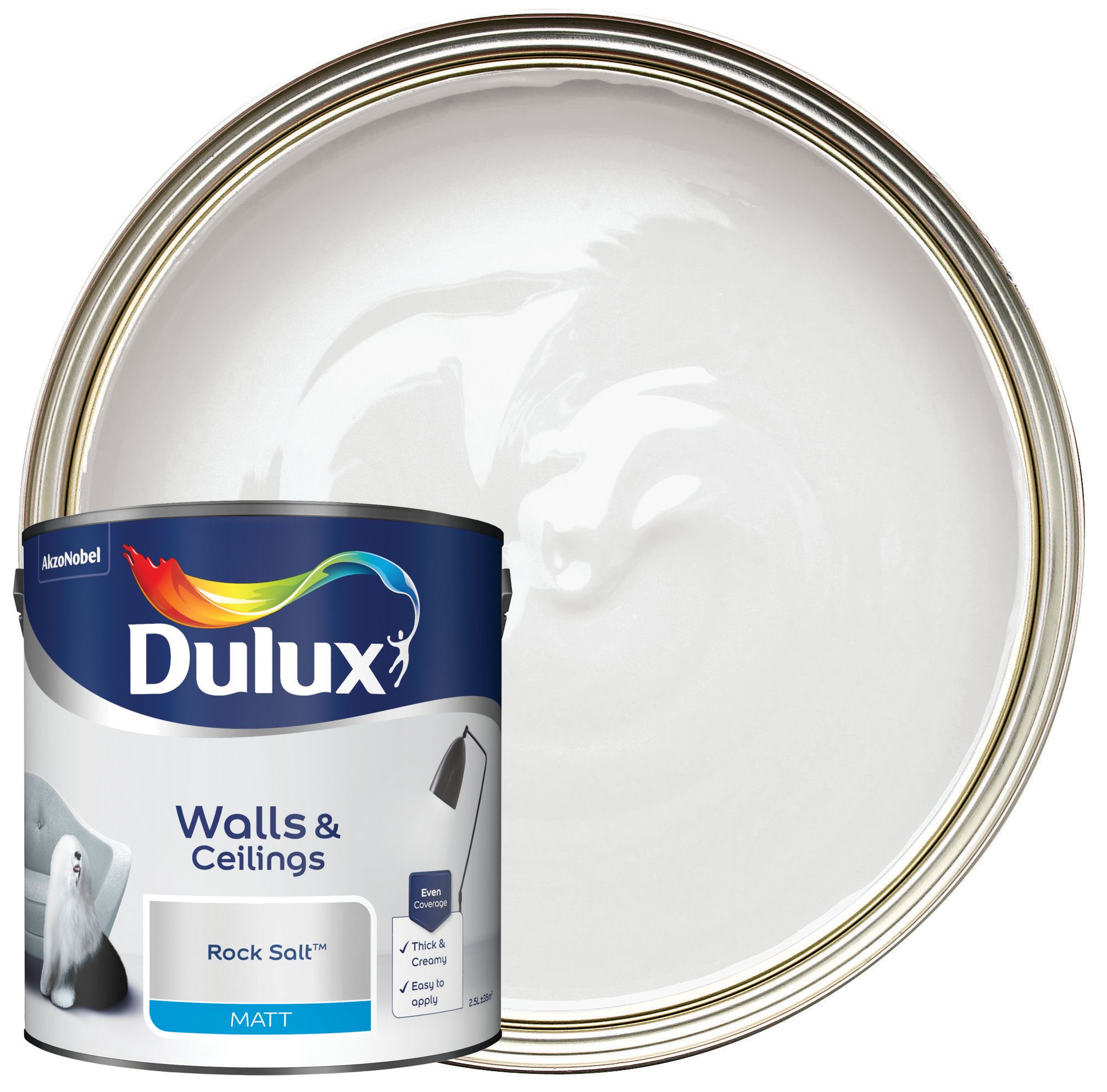 Image of Dulux Matt Emulsion Paint - Rock Salt - 2.5L