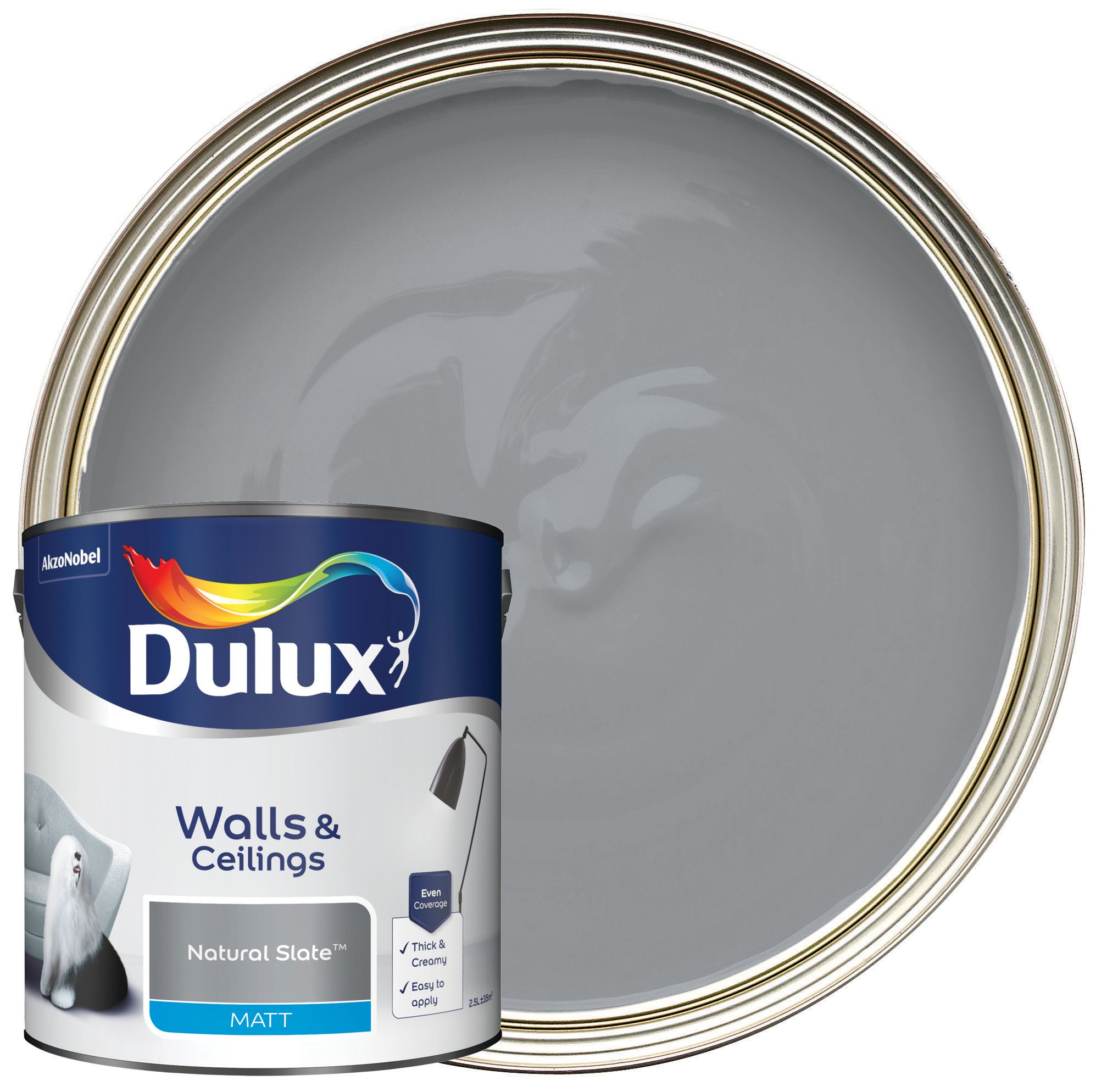Dulux Matt Emulsion Paint - Natural Slate -